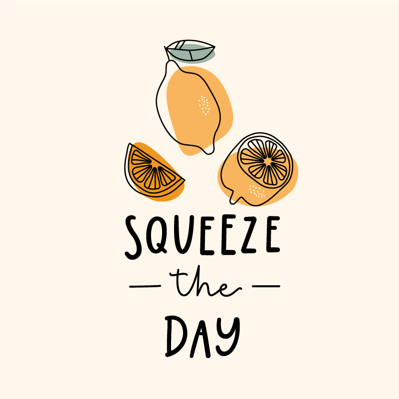 Poster con frases cita divertida con limón y naranja - TenVinilo