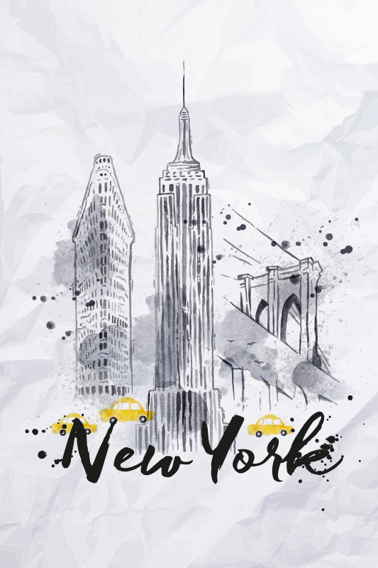 Poster ciudades skyline de nueva york - TenVinilo