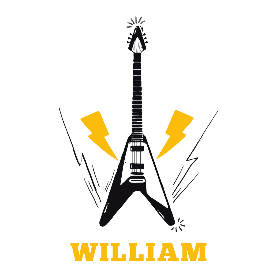 Poster con nombre inspiración de guitarra eléctrica - TenVinilo