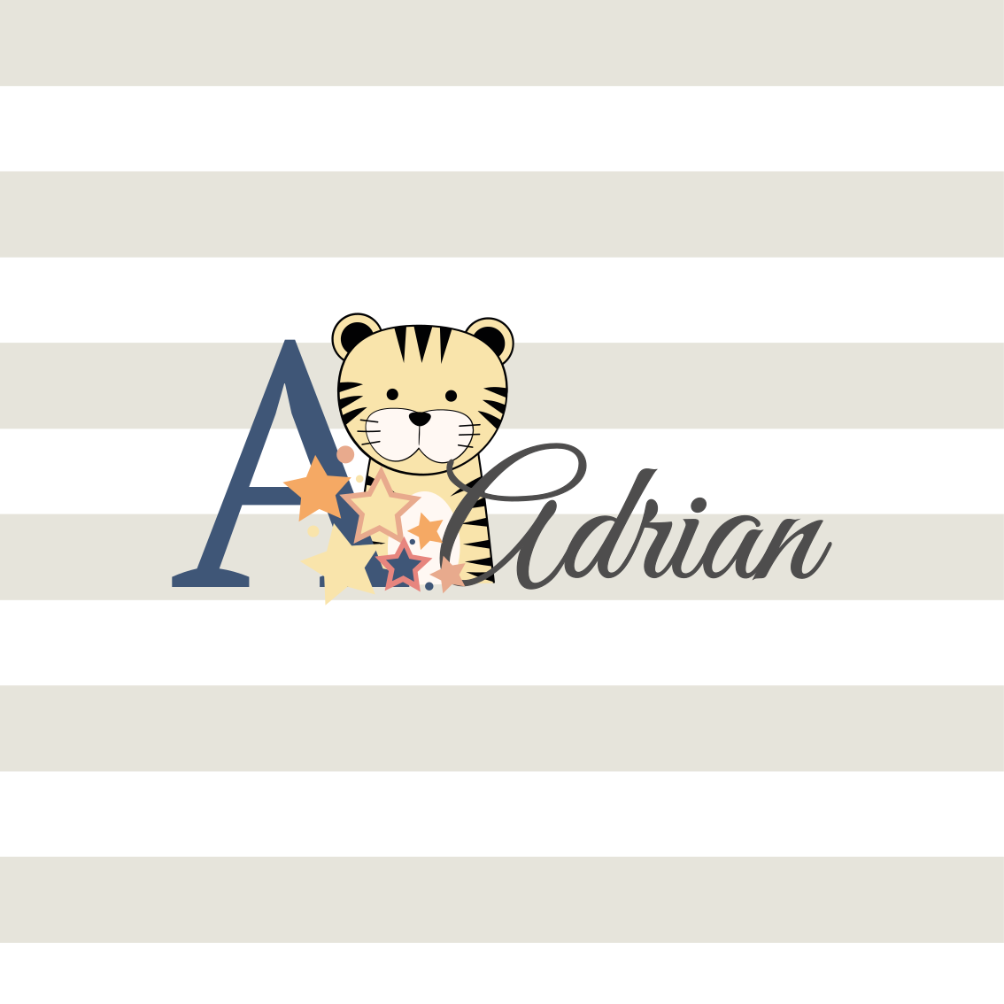 Poster con nombre personaje tigre adrian - TenVinilo
