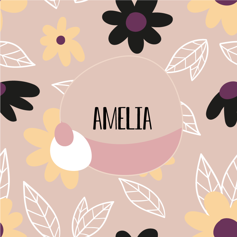 Poster con nombre creación floral de nombre - TenVinilo