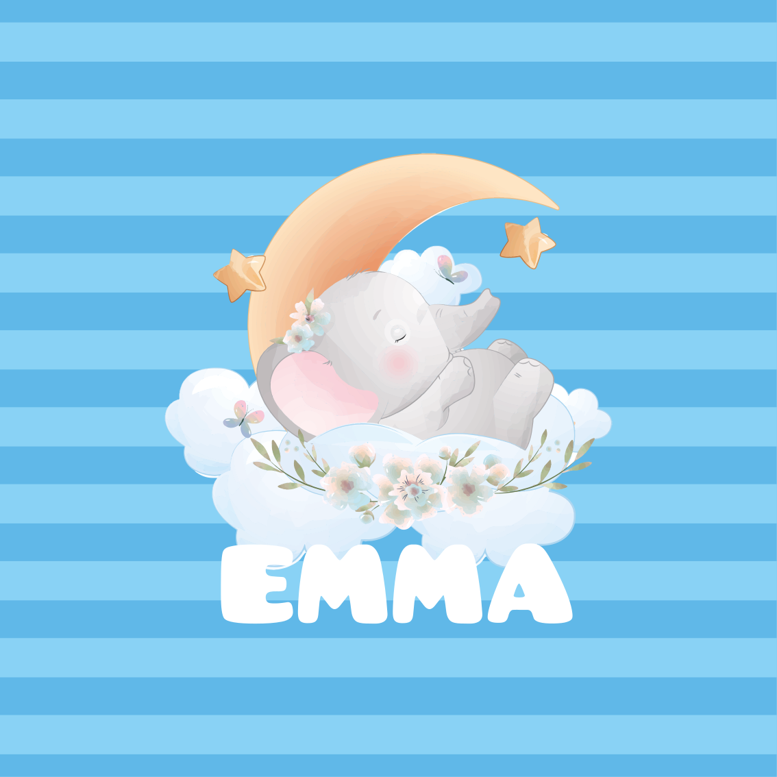 Poster con nombre elefante durmiendo sueños - TenVinilo