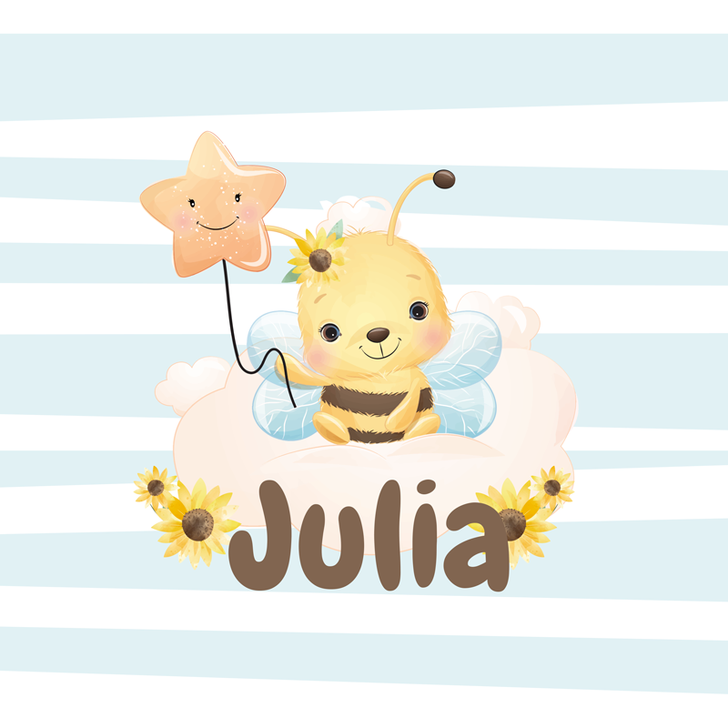 Poster con nombre personaje de abeja lindo - TenVinilo