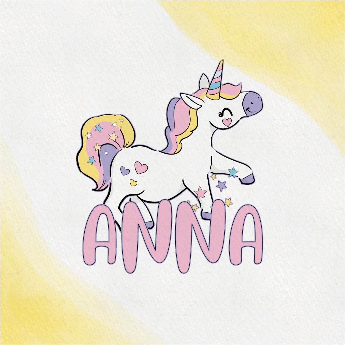 Poster con nombre personaje de unicornio feliz - TenVinilo