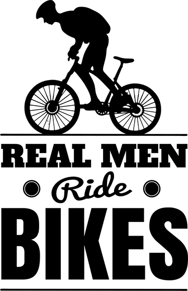 Poster ciclismo los verdaderos hombres montan bicicletas - TenVinilo