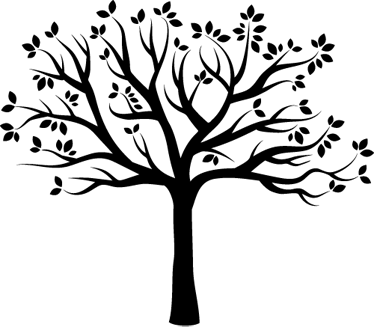 Poster árboles vinilo decorativo silueta árbol otoñal - TenVinilo