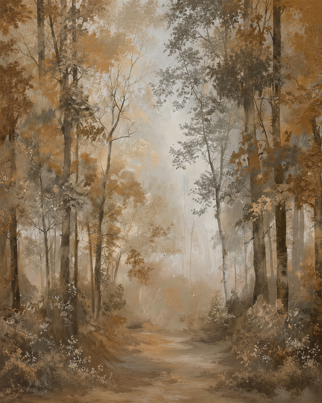 Poster árboles bosque de otoño Ámbar - TenVinilo
