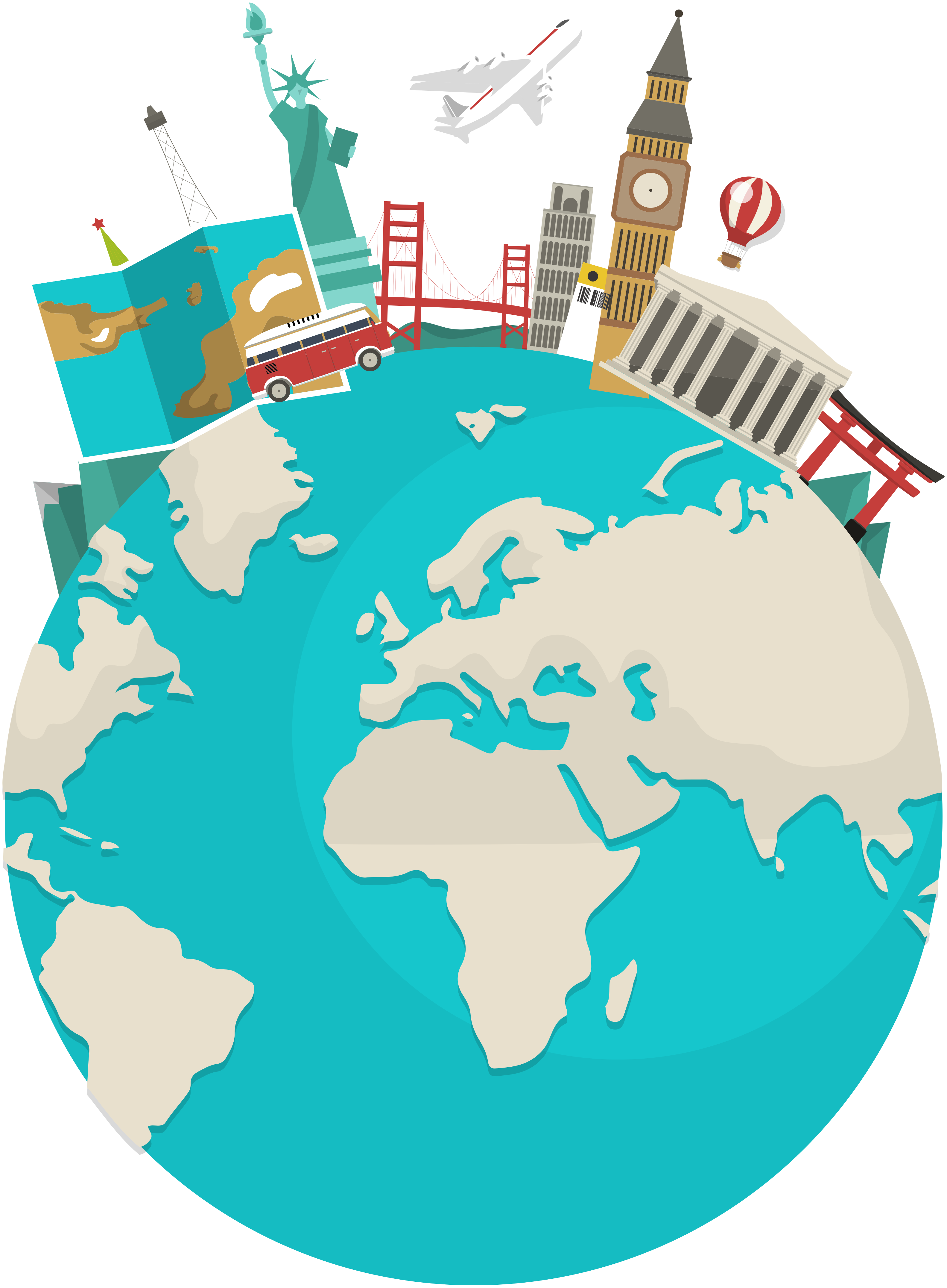 Poster mapamundi mapa de turismo mundial - TenVinilo