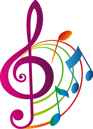Poster musicales vinilo decorativo clave de sol colorido - TenVinilo