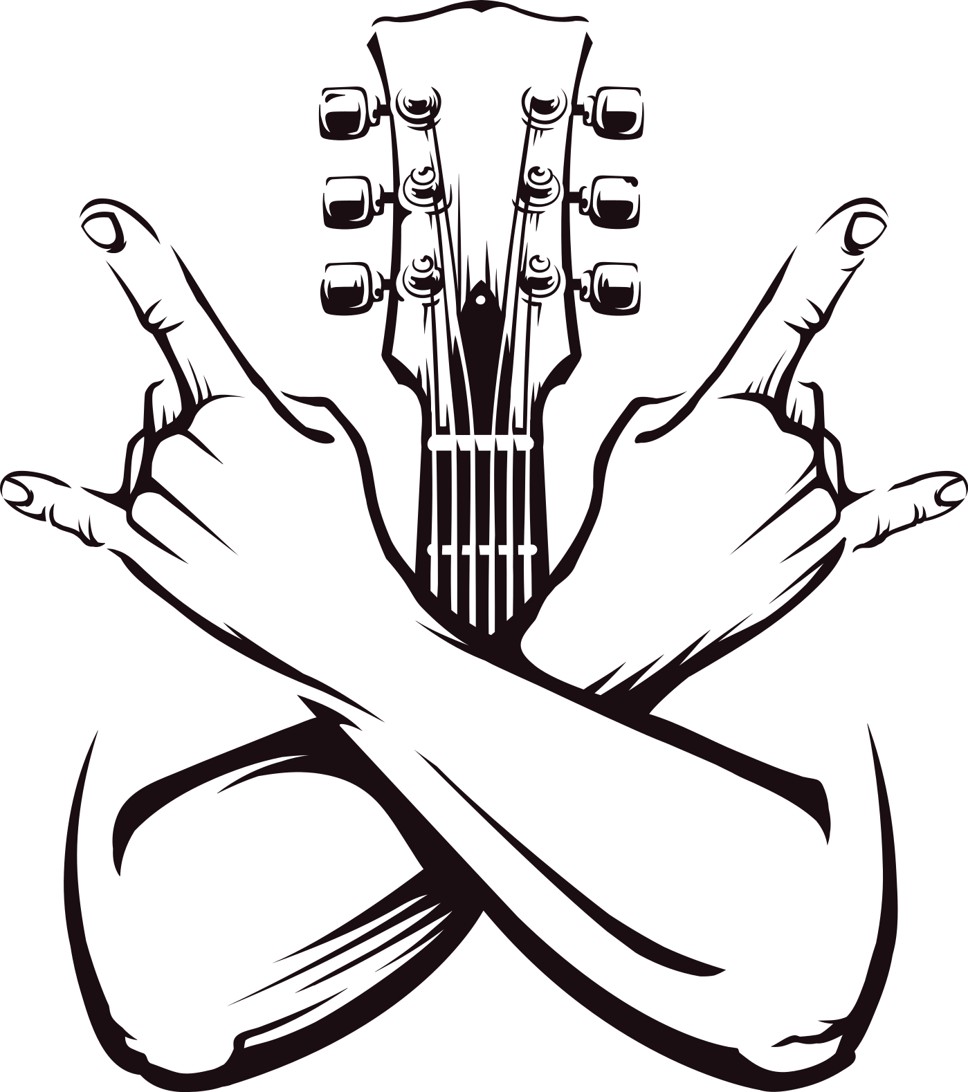 Poster musicales signo de manos cruzadas rock - TenVinilo