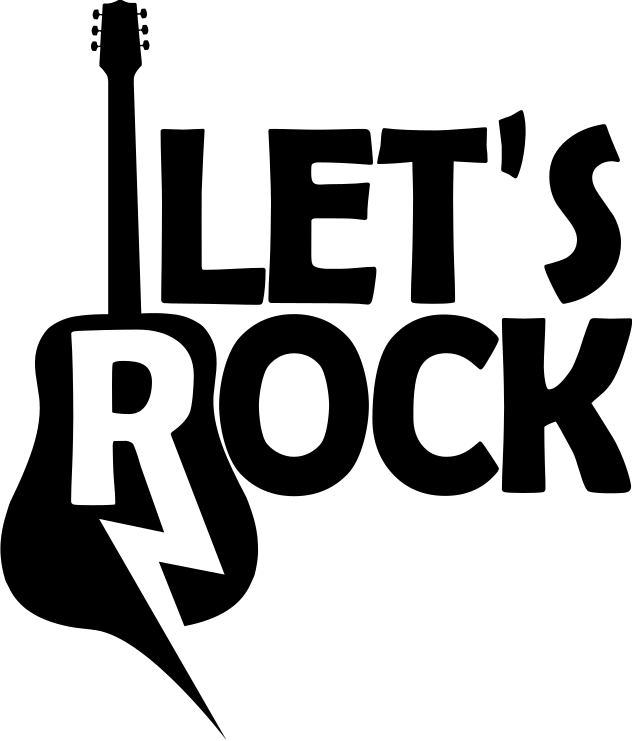 Poster musicales guitarra y texto de rock - TenVinilo
