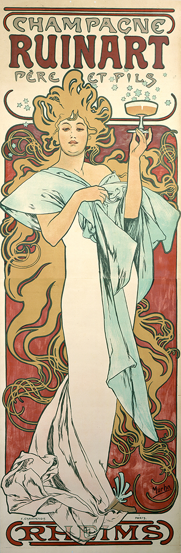 Poster vintage póster adhesivo champán ruinart - TenVinilo