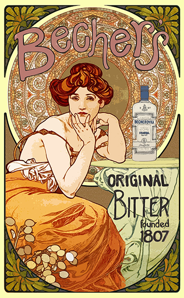 Poster vintage vinilo decorativo estilo modernista - TenVinilo