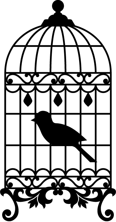 Poster vintage vinilo decorativo jaula pájaro vintage - TenVinilo