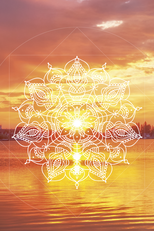 Poster paisajes mandala de caída del sol - TenVinilo