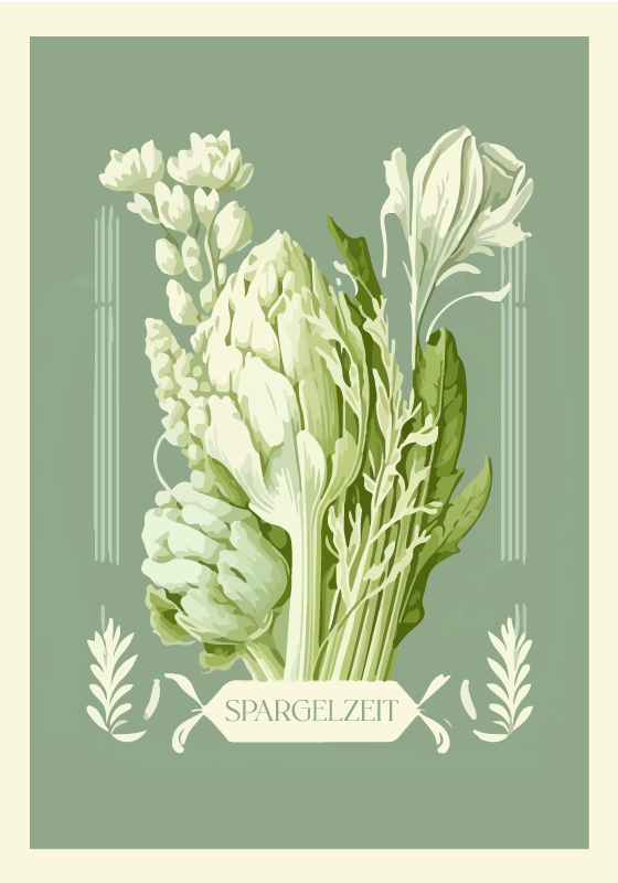 Poster plantas temporada de espárragos - TenVinilo