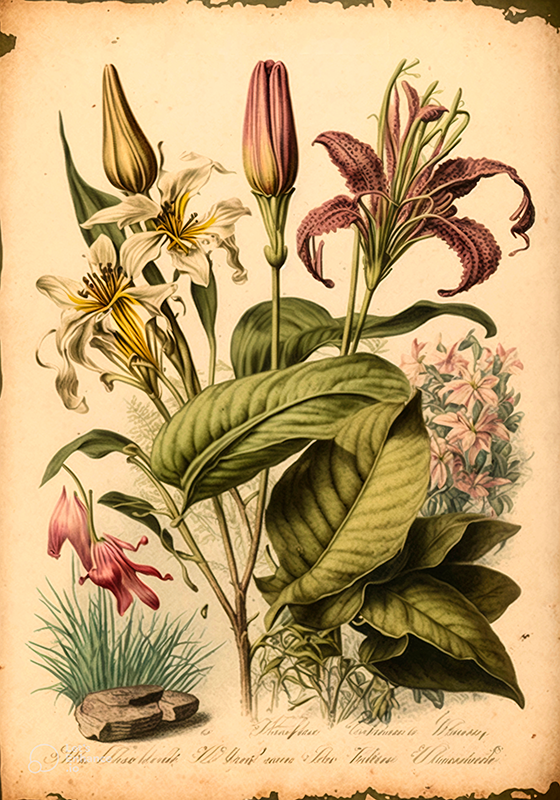 Poster plantas impresión botánica vintage - TenVinilo