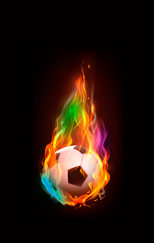 Poster fútbol bola de fuego multicolor - TenVinilo