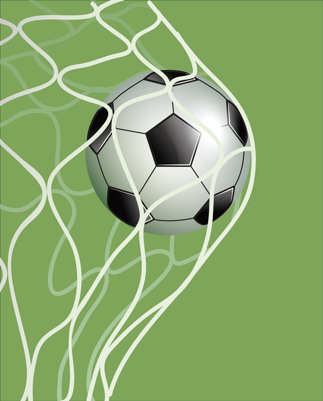 Poster fútbol balón en la portería - TenVinilo