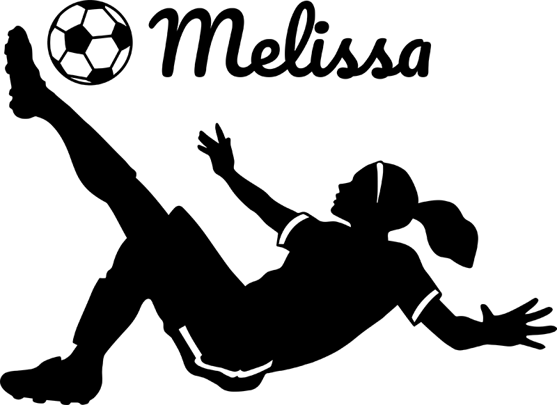 Poster fútbol vinilo mujer futbolista personalizado - TenVinilo