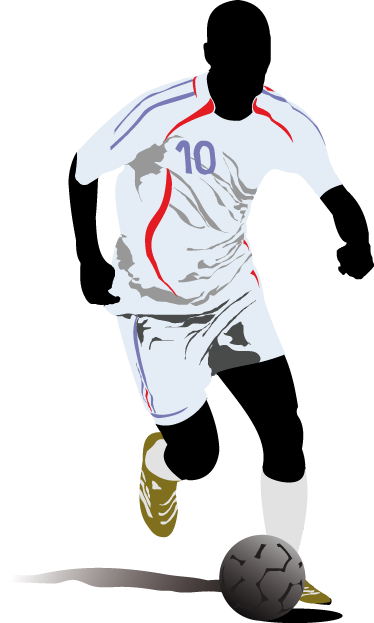 Poster fútbol vinilo decorativo futbolista corriendo - TenVinilo