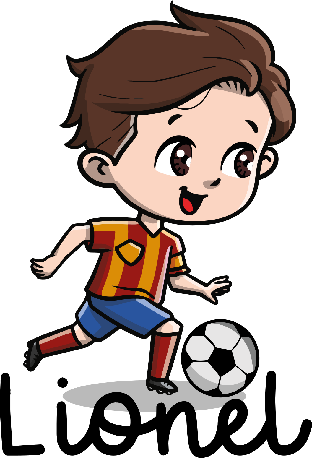Poster fútbol niño jugador con nombre - TenVinilo