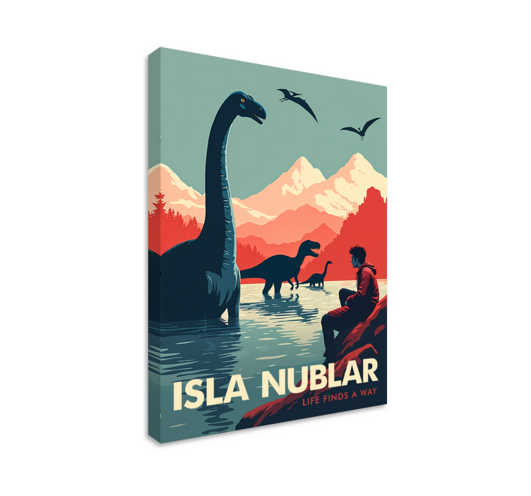 Cuadro de dinosaurios isla nublar - TenVinilo