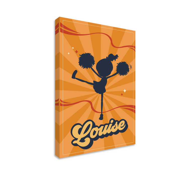 Cuadro de personas arte personalizado de animadora alegre - TenVinilo