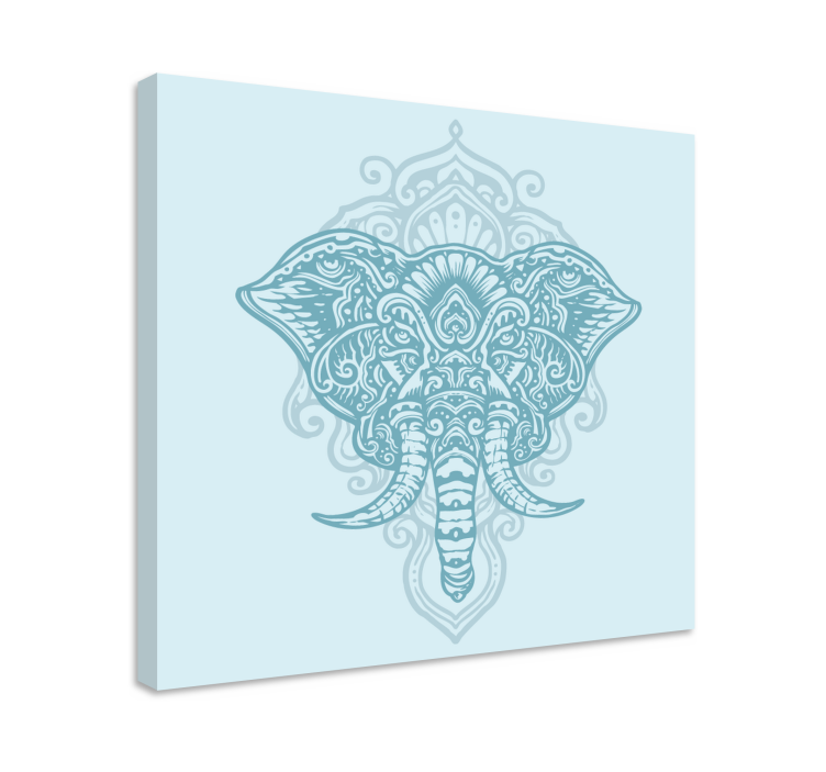 Cuadro mandala de elefante azul - TenVinilo