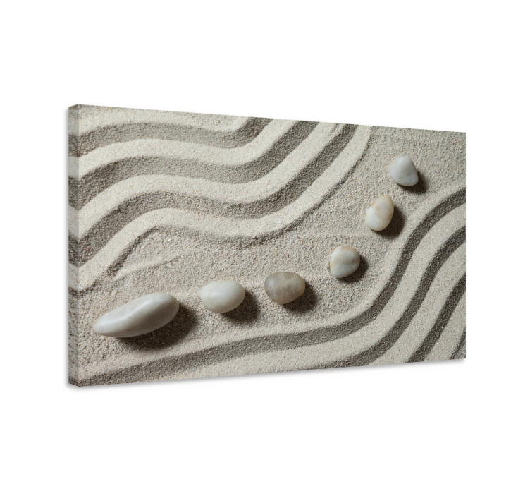 Cuadros zen línea piedras en arena gris - TenVinilo