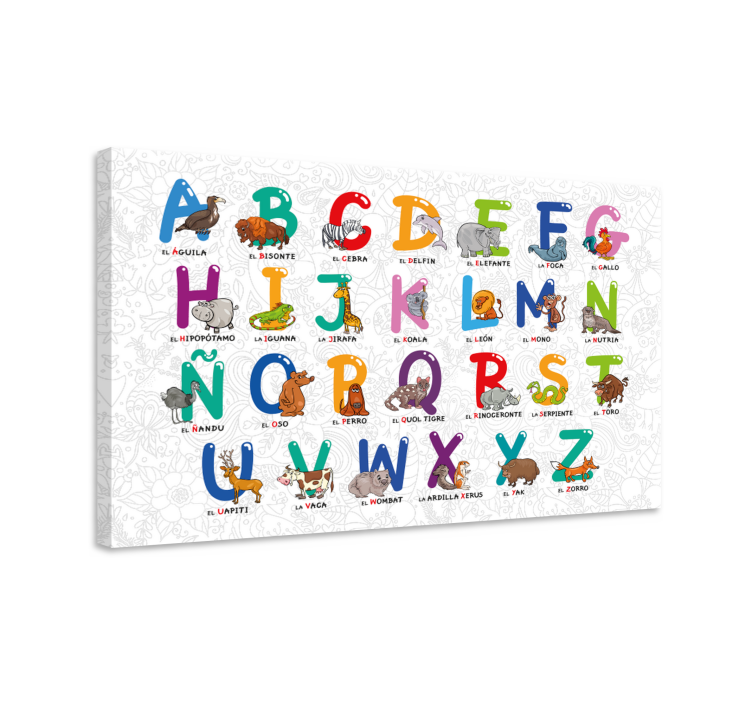 Cuadro abecedario Alfabeto animal - TenVinilo