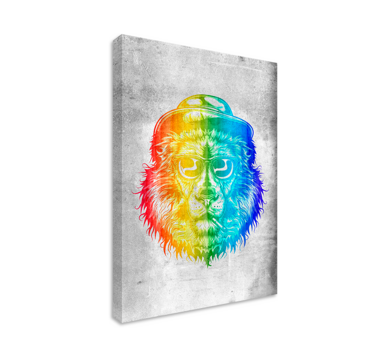 Cuadro juvenil León con colores del arco iris - TenVinilo