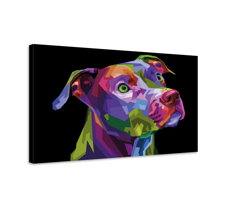 Cuadro perro Pitbull moderno multicolor - TenVinilo