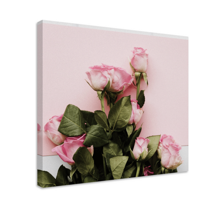 Cuadro de flores Diseño elegante de rosas rosadas - TenVinilo