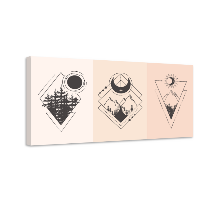 Cuadro figuras geométricas emblema montañés - TenVinilo