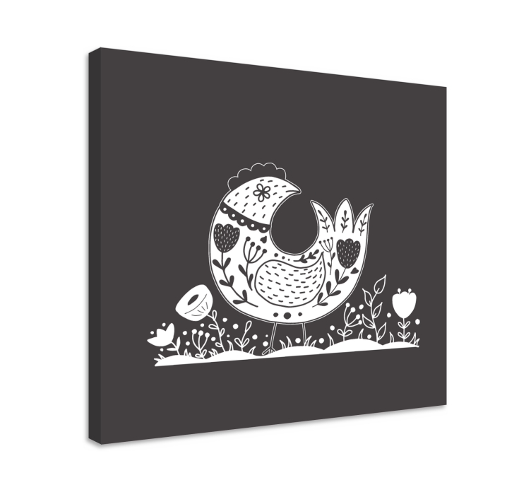 Cuadro de flores Pollos orgullosos con esmalte - TenVinilo