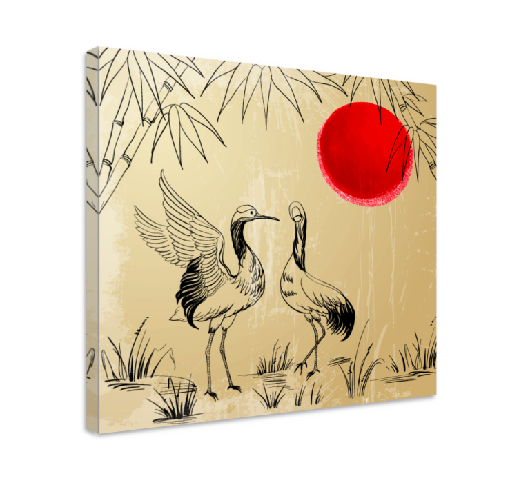 Cuadro de mandala grullas y sol - TenVinilo