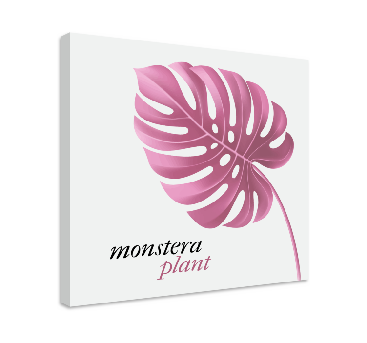 Cuadro frase Estilo monstera minimalista rosa - TenVinilo