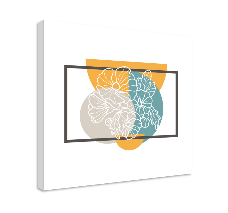 Cuadro de flores ilustración de contorno botánico - TenVinilo