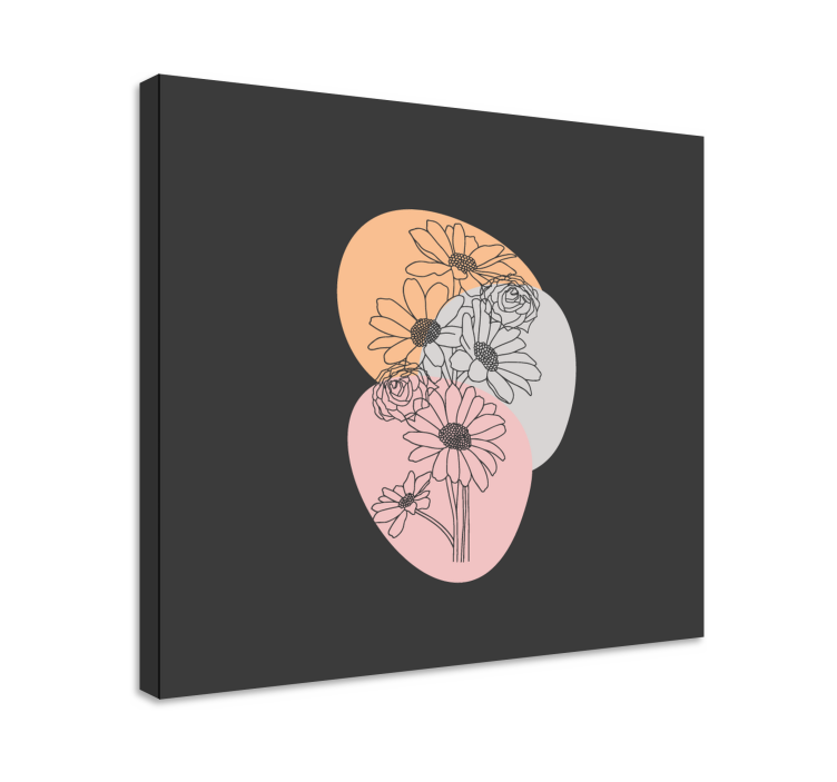 Cuadro de flores formas abstractas florales - TenVinilo