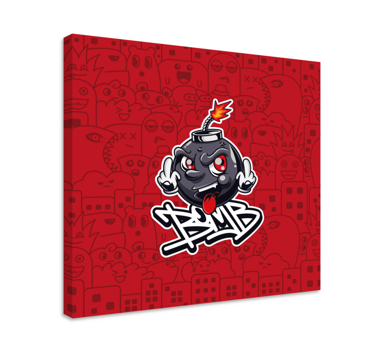 Cuadro moderno Botín bebé bomba graffiti dibujos animados - TenVinilo