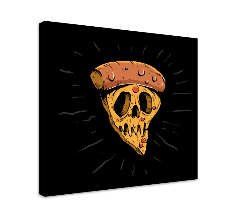 Cuadro moderno Pizza calavera estilo graffiti - TenVinilo