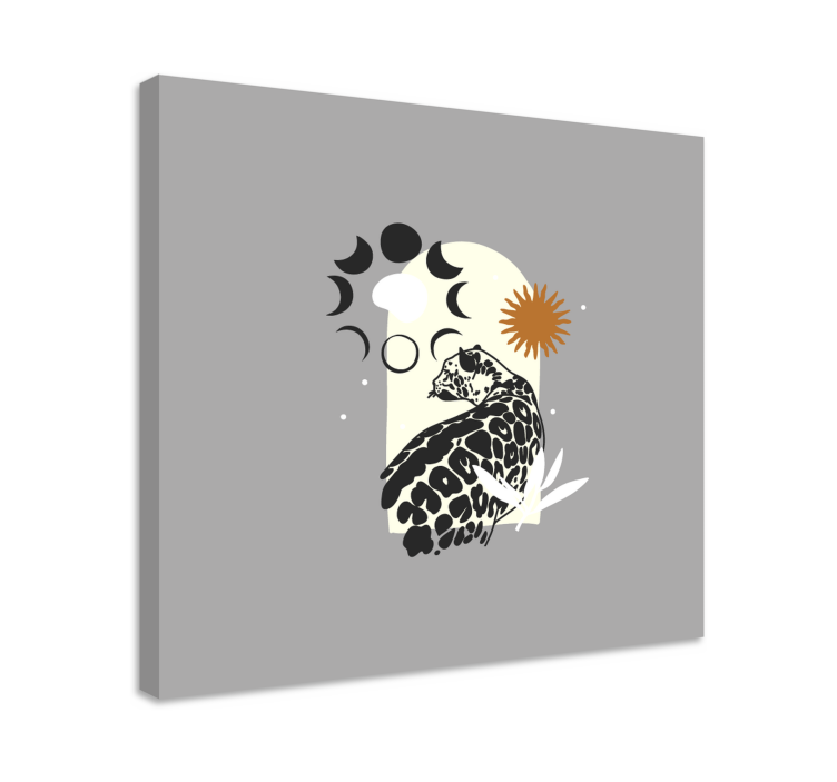 Cuadro animales Leopardo negro bajo el patrón de la luna - TenVinilo