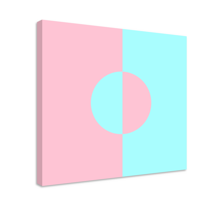 Cuadro para salón Bloque de color geométrico redondo - TenVinilo