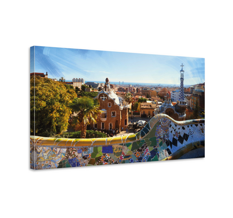 Cuadro 3d Vistas de barcelona desde el parque güell - TenVinilo