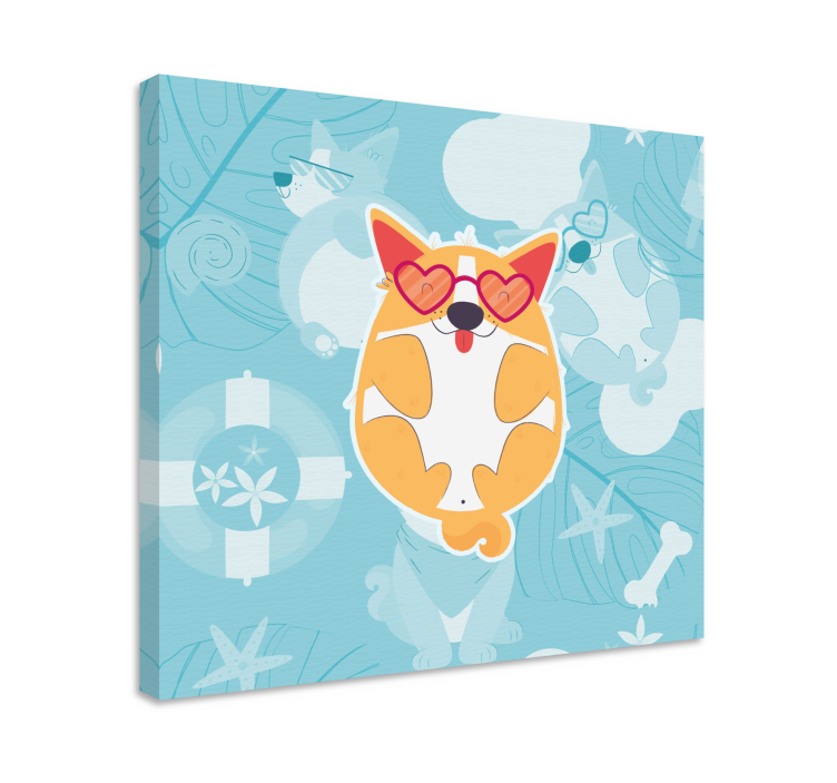 Cuadro de perro corgi encantador relajado - TenVinilo