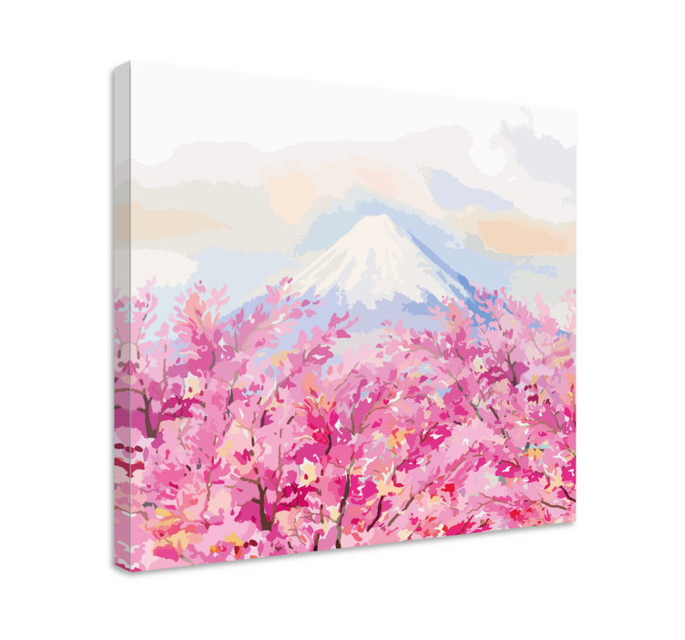 Cuadro paisajes Monte fuji y flor de cerezo - TenVinilo