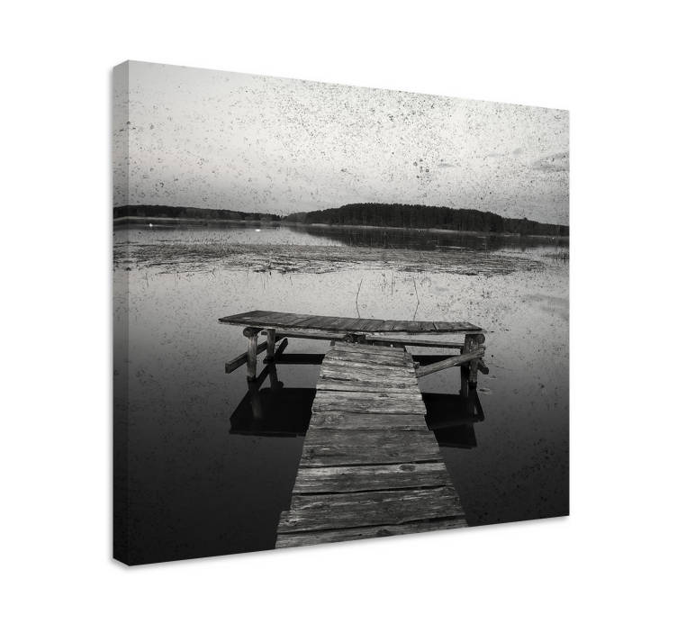 Cuadro paisajes muelle serene junto al lago - TenVinilo