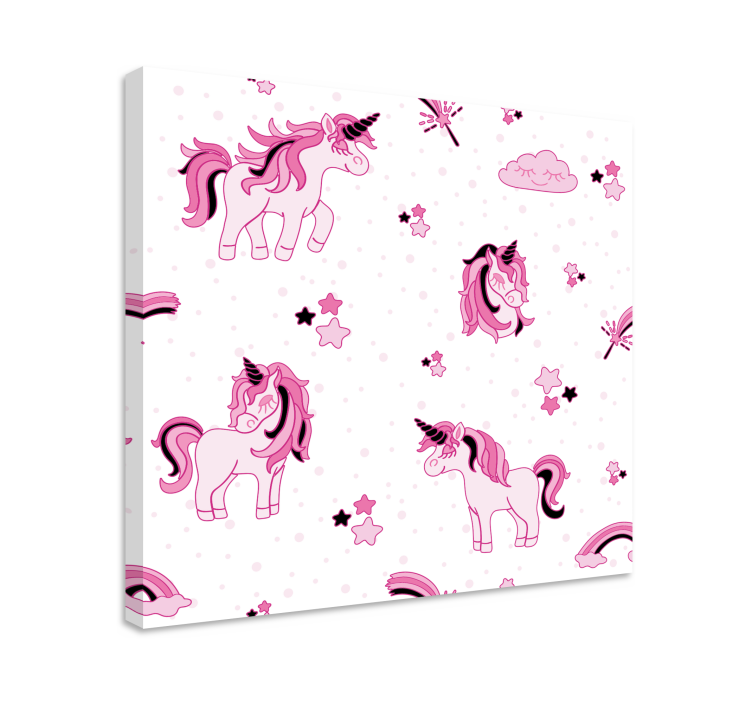 Cuadro de unicornios patrones de unicornios adorables - TenVinilo