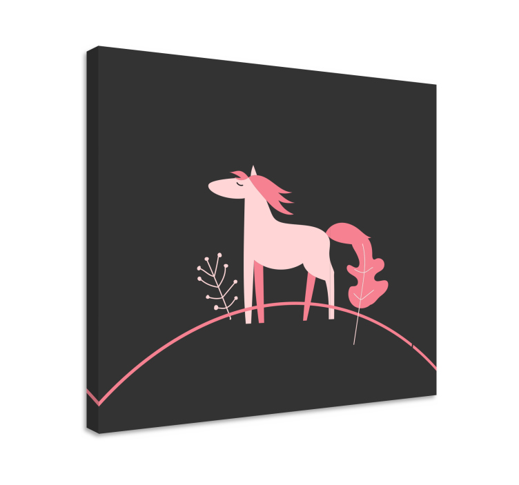 Cuadro infantil Arboles y unicornio rosa - TenVinilo
